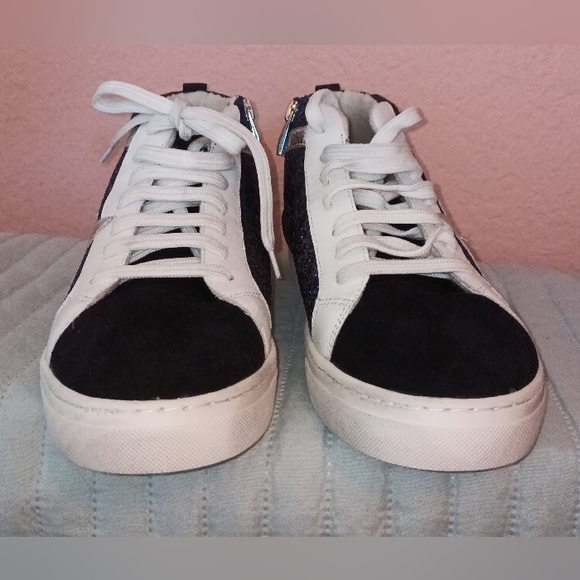 STEVEN NEW YORK REDDING SUEDE AND  GLITTER HIGH TOP SNEAKERS  NWOB - Picture 6 of 8